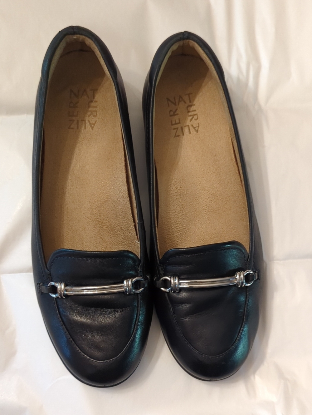 Naturalizer Leather Slip-On Black Loafers Women's 7.5M